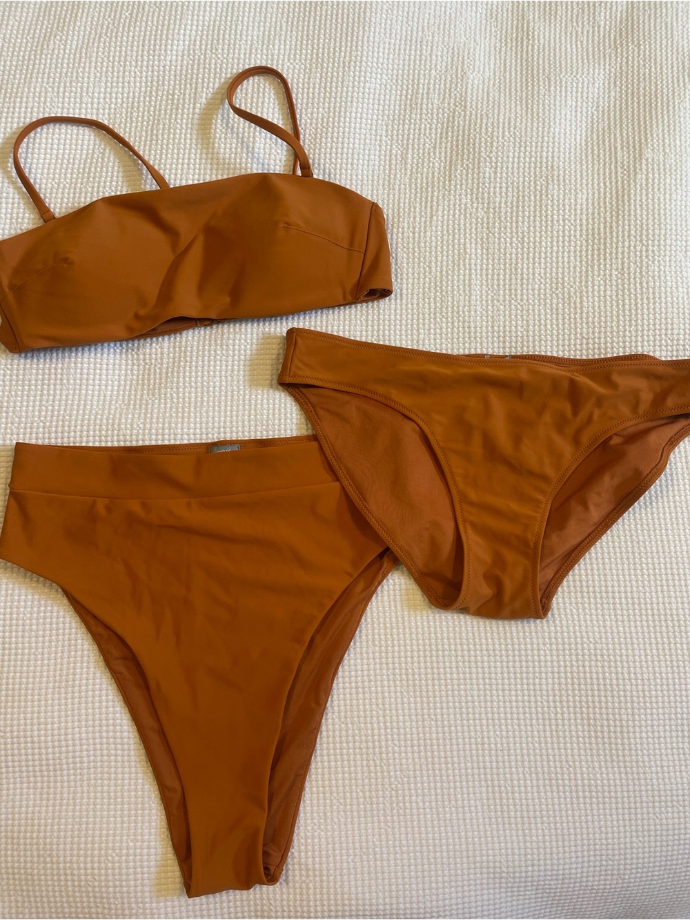 aerie Rust Brown Three-Piece Bikini Set